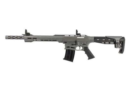 Citadel Boss 25 12 Gauge Shotgun in Tungsten includes flip-up iron sights